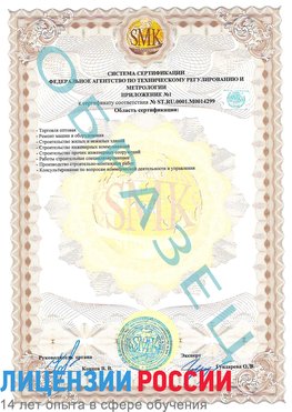 Образец сертификата соответствия (приложение) Ревда Сертификат ISO 14001