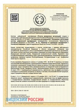 Приложение к сертификату для ИП Ревда Сертификат СТО 03.080.02033720.1-2020